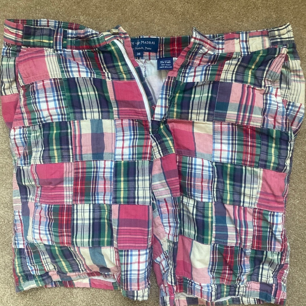 Men’s Size 36 Plaid Madras Shorts
